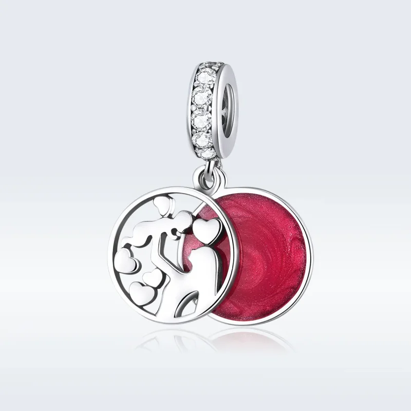 (image for) Pandora Style Silver Dangle Charm, Maternal Love, Red Enamel - SCC1460 - View 5