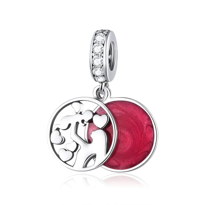 (image for) Pandora Style Silver Dangle Charm, Maternal Love, Red Enamel - SCC1460 - Product Image