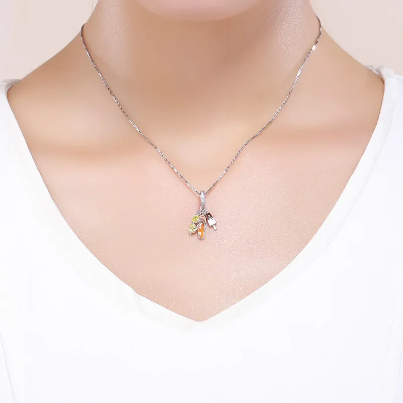 (image for) Pandora Style Silver Dangle Charm, Pleasant Summer, Multicolor Enamel - SCC770 - View 5