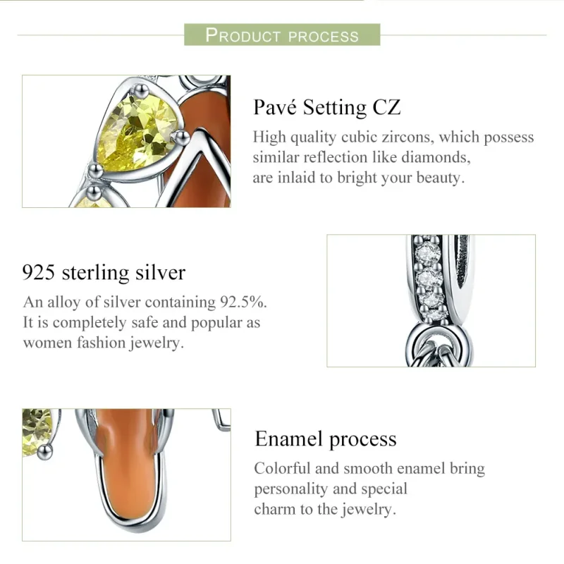 (image for) Pandora Style Silver Dangle Charm, Pleasant Summer, Multicolor Enamel - SCC770 - View 7