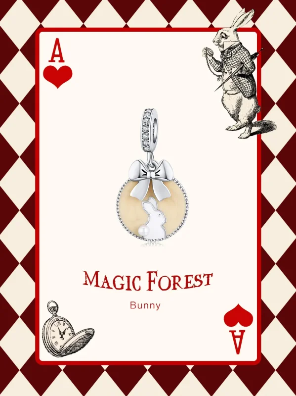 (image for) Pandora Style Silver Dangle Charm, Rabbit, Brown Enamel - SCC1439 - View 6