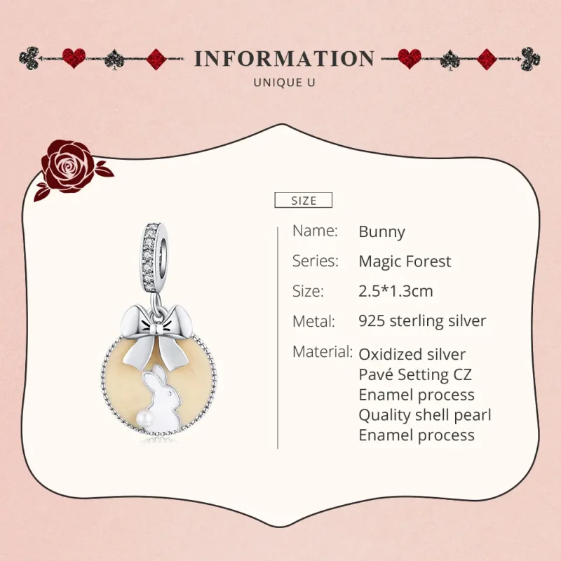 (image for) Pandora Style Silver Dangle Charm, Rabbit, Brown Enamel - SCC1439 - View 7