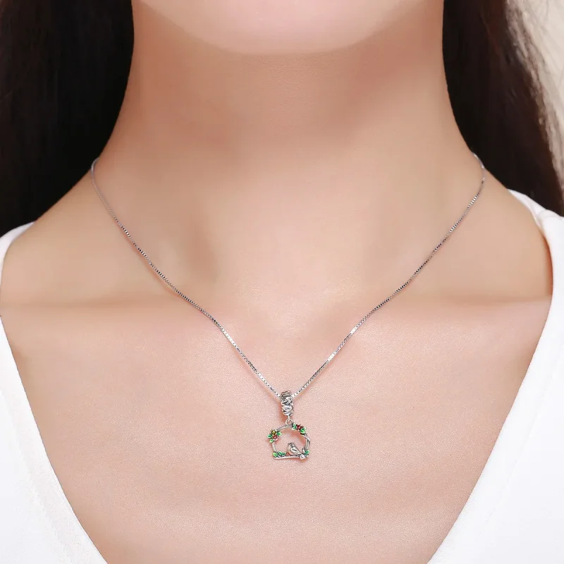 (image for) Pandora Style Silver Dangle Charm, Spring Bird, Multicolor Enamel - SCC645 - View 5