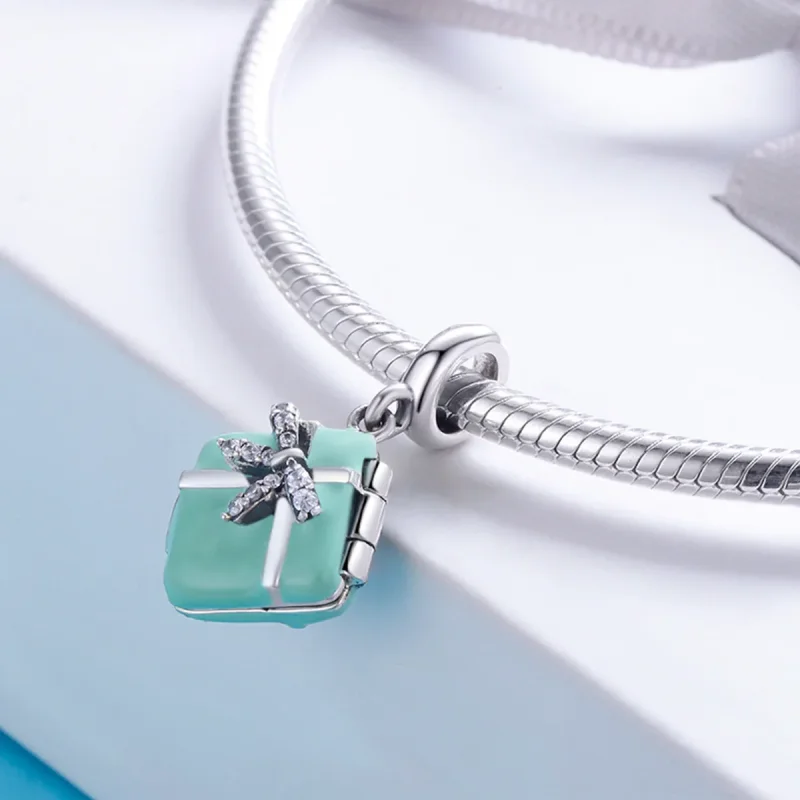 (image for) Pandora Style Silver Dangle Charm, The Surprise of Love, Green Enamel - SCC663 - View 4
