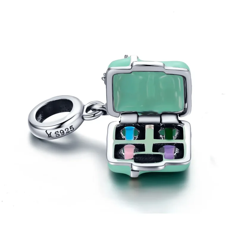 (image for) Pandora Style Silver Dangle Charm, The Surprise of Love, Green Enamel - SCC663 - View 5