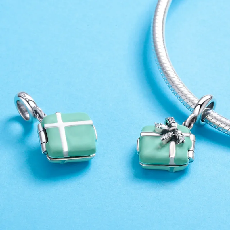 (image for) Pandora Style Silver Dangle Charm, The Surprise of Love, Green Enamel - SCC663 - View 7