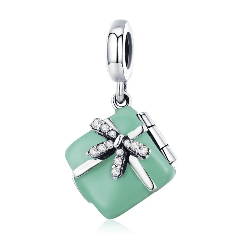 (image for) Pandora Style Silver Dangle Charm, The Surprise of Love, Green Enamel - SCC663 - Product Image