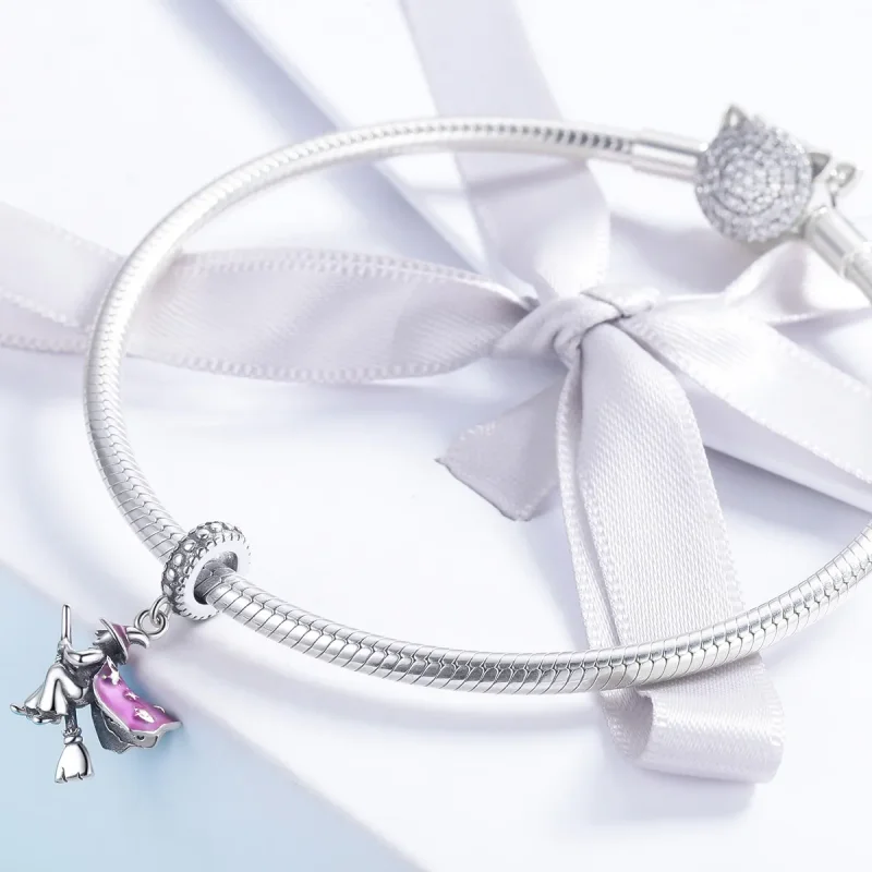 (image for) Pandora Style Silver Dangle Charm, Wizard of Oz, Pink Enamel - SCC914 - View 3