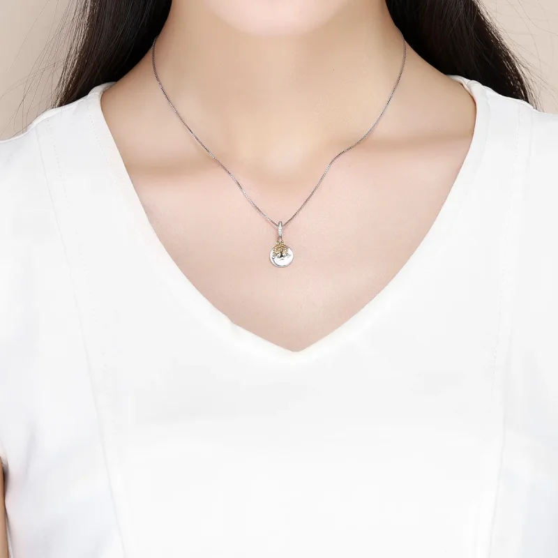 (image for) Pandora Style Tri-tone Bangle Charm, Bicolor Vintage Life Tree - SCC816 - View 5