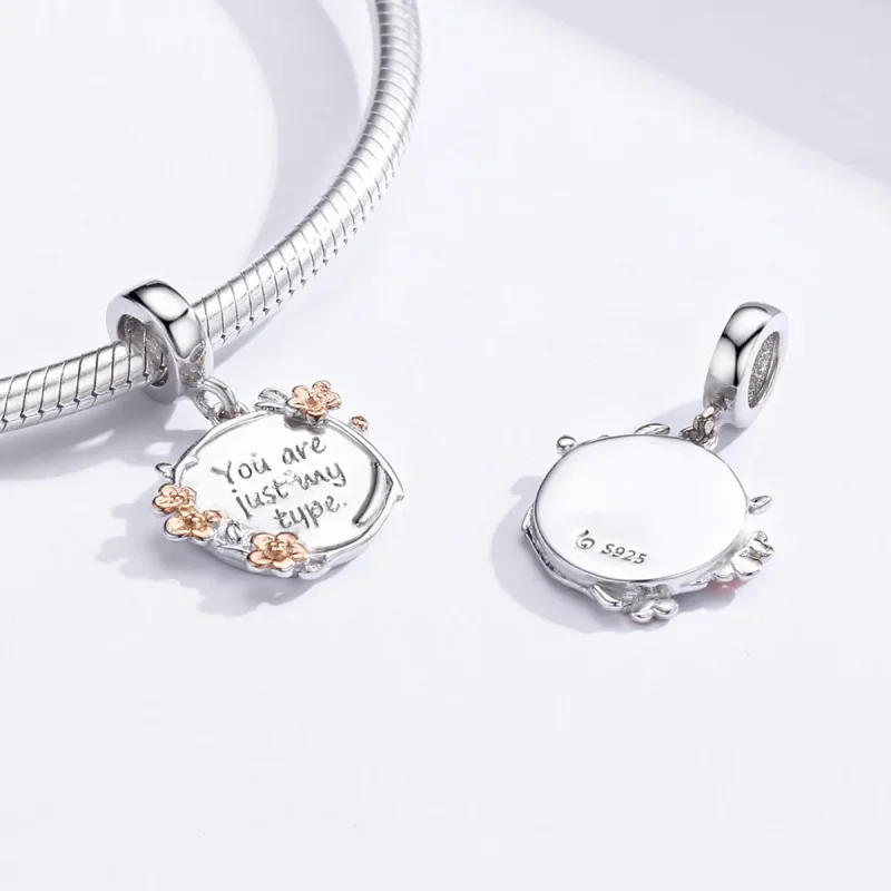 (image for) Pandora Style Tri-tone Bangle Charm, Bicolor You Are Just My Type - BSC147 - View 4