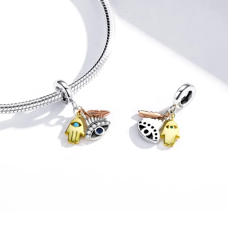 (image for) Pandora Style Tri-tone Bangle Charm, Egypt - Lucky Guardian - SCC1860 - View 4