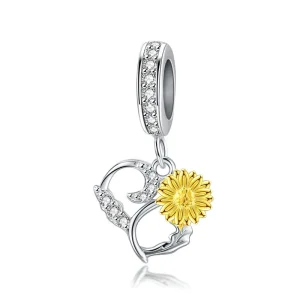 (image for) Pandora Style Tri-tone Bangle Charm, Shine Sun - BSC285