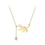 Pandora Style Golden Naughty Kitten Necklace - SCN232-B