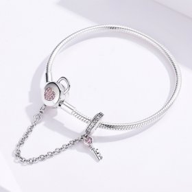 Silver Heartskey Slider Bracelet - PANDORA Style - SCB143