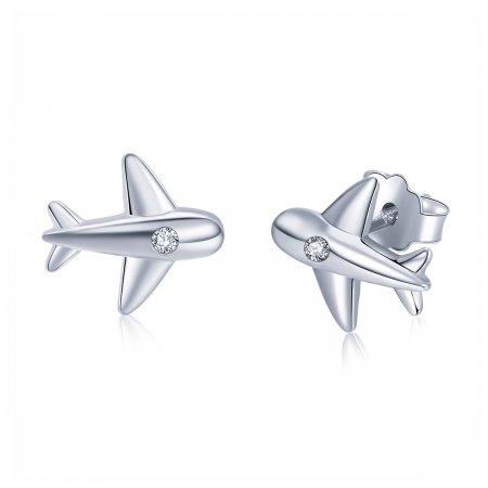 PANDORA Style Small Airplane Stud Earrings - VSE153