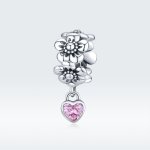 Pandora Style Silver Charm, Love Flower - SCC1485