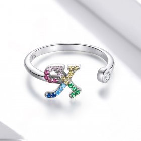 PANDORA Style Colorful Letter-X Open Ring - SCR723-X