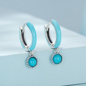 PANDORA Style Turquoise Hoop Earrings - SCE1510