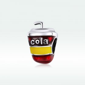 Pandora Style Silver Charm, Happy Soda, Multicolor Enamel - SCC1828