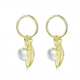 Gold-Plated Look Forward To Hanging Earrings - PANDORA Style - SCE671