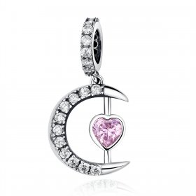 Pandora Compatible Silver Heart of The Moon Dangle - SCC040