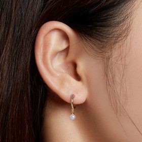 PANDORA Style Shell Beads Hoop Earrings - SCE1257
