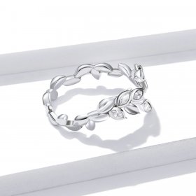 Pandora Style Silver Open Ring, Shining Wheat Spike - BSR135
