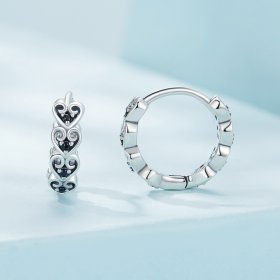 Pandora-inspired heart-shaped hoop earrings - SCE1613