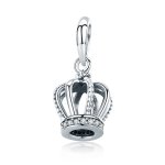 Pandora Style Silver Bangle Charm, Elegant Crown - SCC781