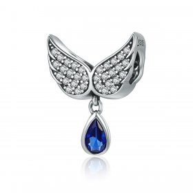 Pandora Style Silver Charm, Angel Wings - SCC481