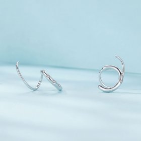 Pandora-inspired Double Hoop Stud Earrings - SCE1652