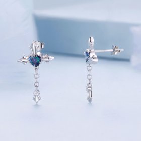 Pandora Style Cross Chain Studs Earrings - BSE912