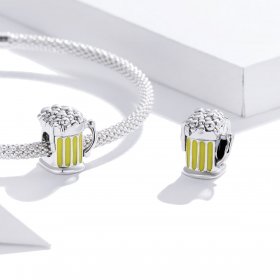 Pandora Style Silver Charm, Anniversary, Yellow Enamel - SCC1671