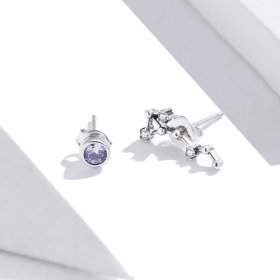 Pandora Style Silver Stud Earrings, Starry Sky - SCE912-8