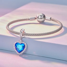 Pandora Style Blue Heart Charm - BSC775