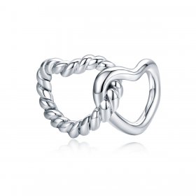 Pandora Style Silver Charm, Entwined Hearts - SCC1563