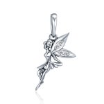 Pandora Style Silver Bangle Charm, White Flower Fairy - SCC359