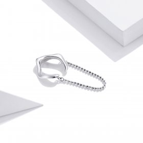 Pandora Style Silver Dangle Earrings, Chain - SCE1120