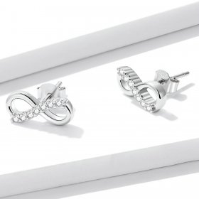 PANDORA Style Infinity Symbol - Shine Stud Earrings - BSE543