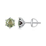 Pandora Style Emerald Moissanite Stud Earrings - MSE025-LGN