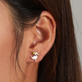 PANDORA Style Pink Flamingo Stud Earrings - SCE1276
