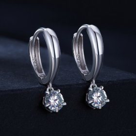Pandora Style 0.5Ct Moissanite Hoop Earrings (Two Certificates) - MSE040