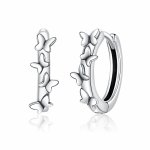 Pandora Style Silver Hoop Earrings, Elegant Butterfiles - SCE927