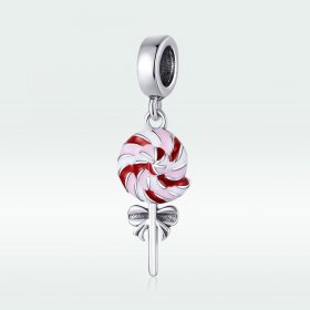 Pandora Style Silver Dangle Charm, Lollipop, Multicolor Enamel - SCC1491