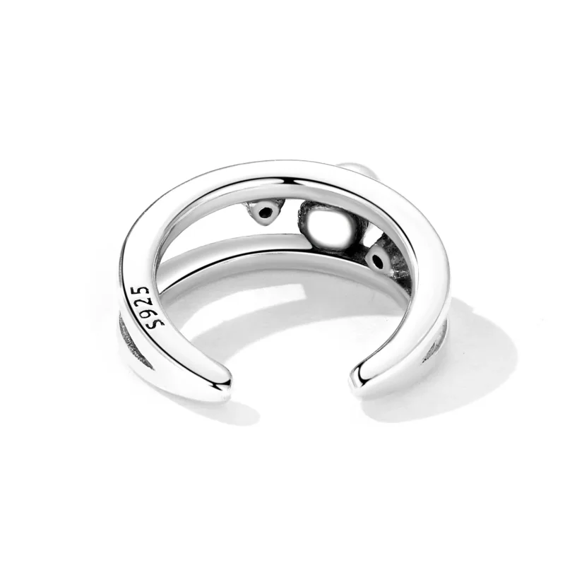 (image for) PANDORA Style Exquisite Shell Pearl Double Layer Ear Clip - SCE1431 - View 4