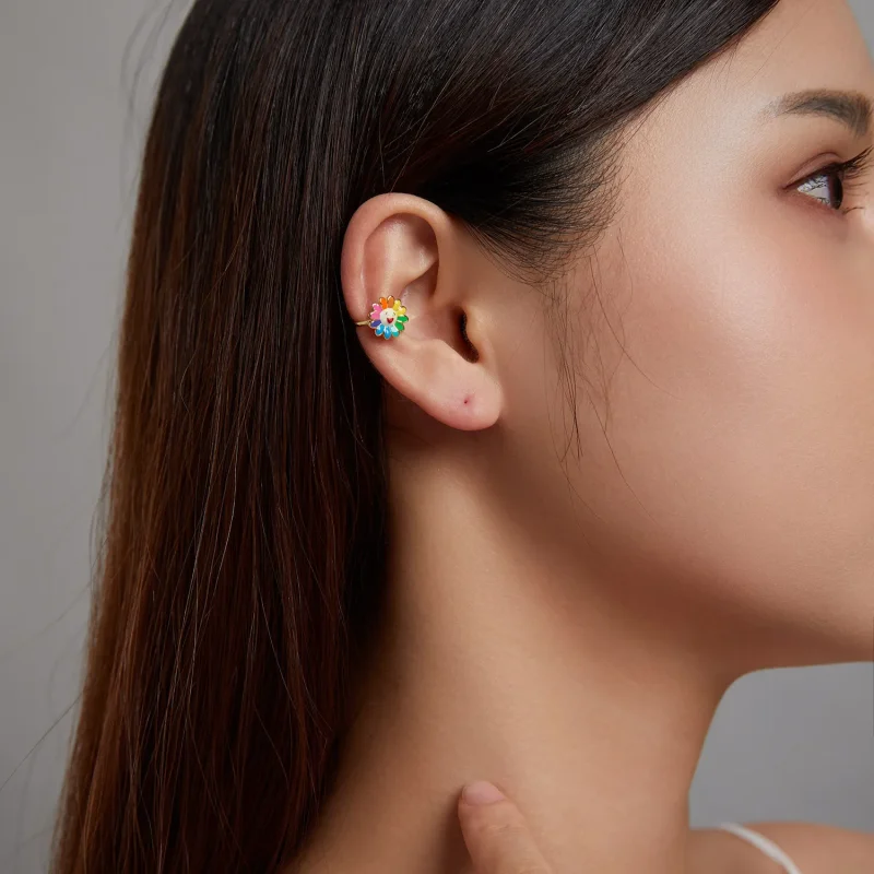 (image for) PANDORA Style Pop Sun Flower Ear Clip - SCE1235 - View 3