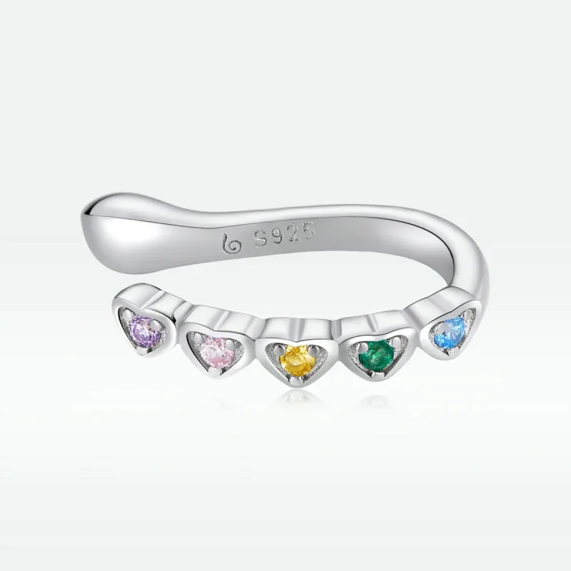 (image for) PANDORA Style Rainbow Heart Ear Clip - BSE573 - Product Image