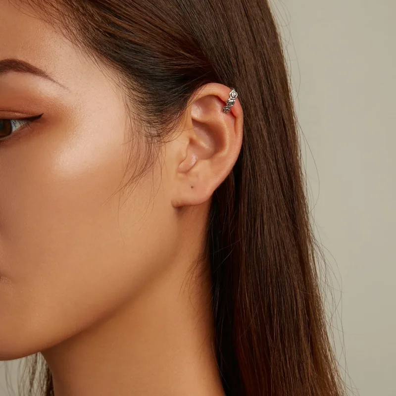 (image for) PANDORA Style Retro Rose Ear Clip - BSE582 - View 7