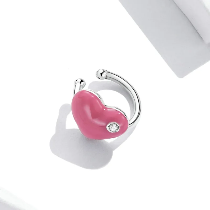 (image for) PANDORA Style Rose Red Heart Ear Clip - SCE1362 - View 4