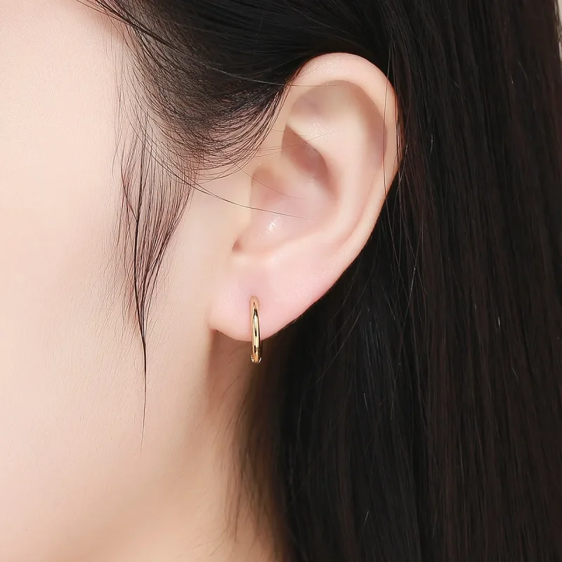 (image for) Gold-Plated Hoop Earrings - PANDORA Style - SCE558 - View 4